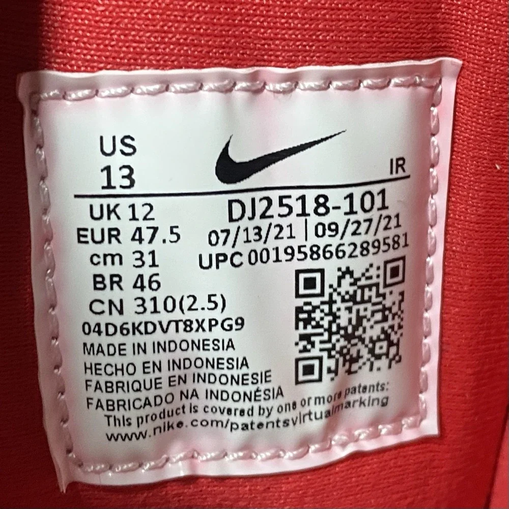 Nike Air Flight Lite II Shoes Mens Size 13 Red White Leather Basketball Sneakers
